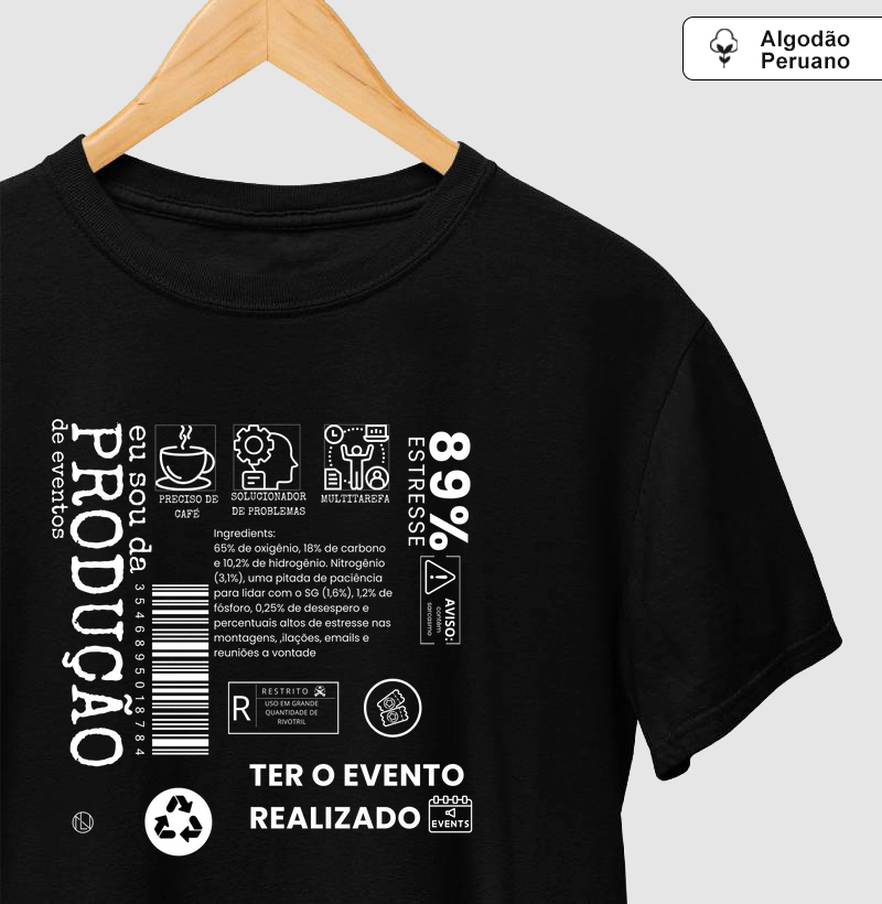 Camiseta algodão peruano Produtor de Eventos