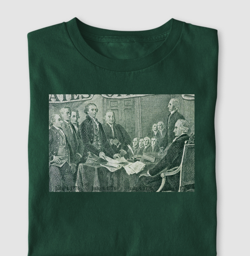 Camiseta Notas da Independência - 4 de Julho