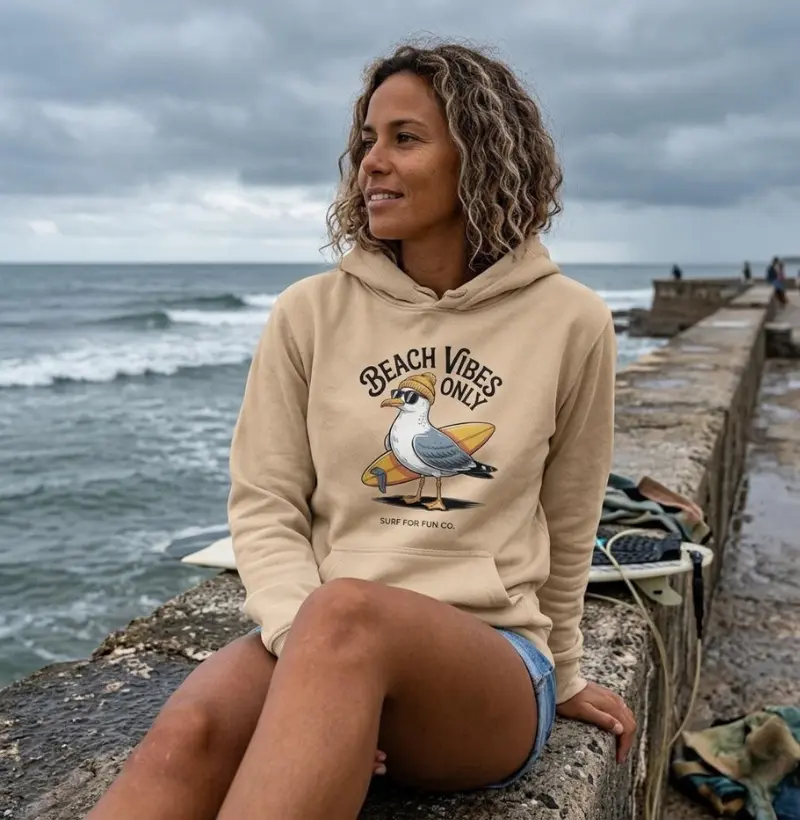 Gaivota Surfista - Beach Vibes Only - Surf For Fun Wear