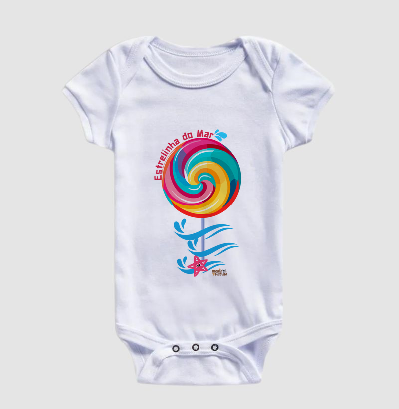Body Infantil Pirulito Estrelinha do Mar