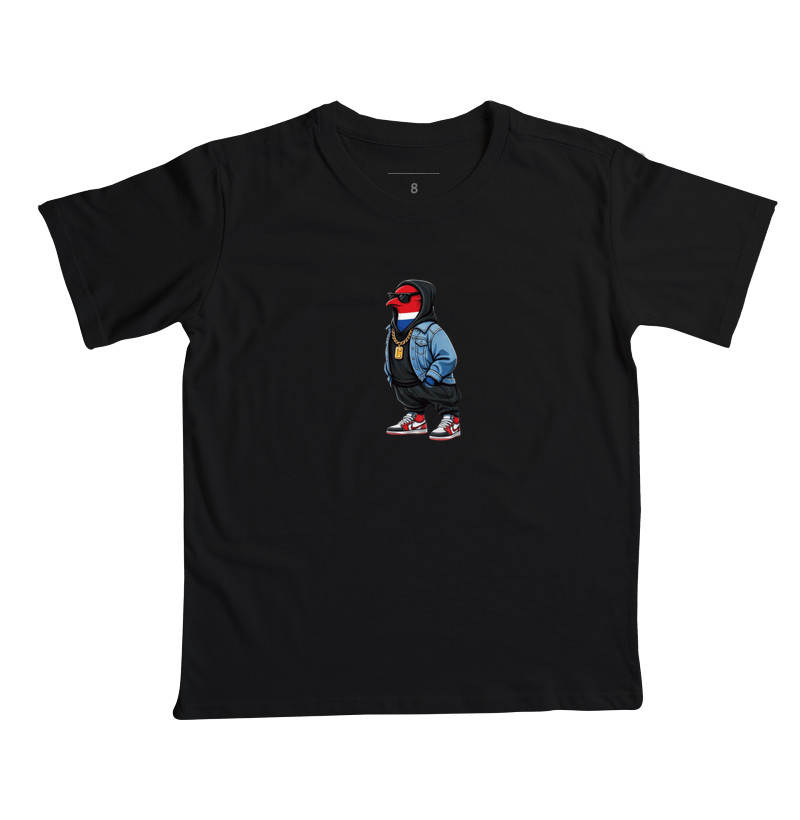 Essa estampa é puro estilo das ruas — com atitude que domina o visual streetwear! Vista essa camiseta e mostre que você tem flow, estilo e atitude em cada passo. - Camiseta Infantil