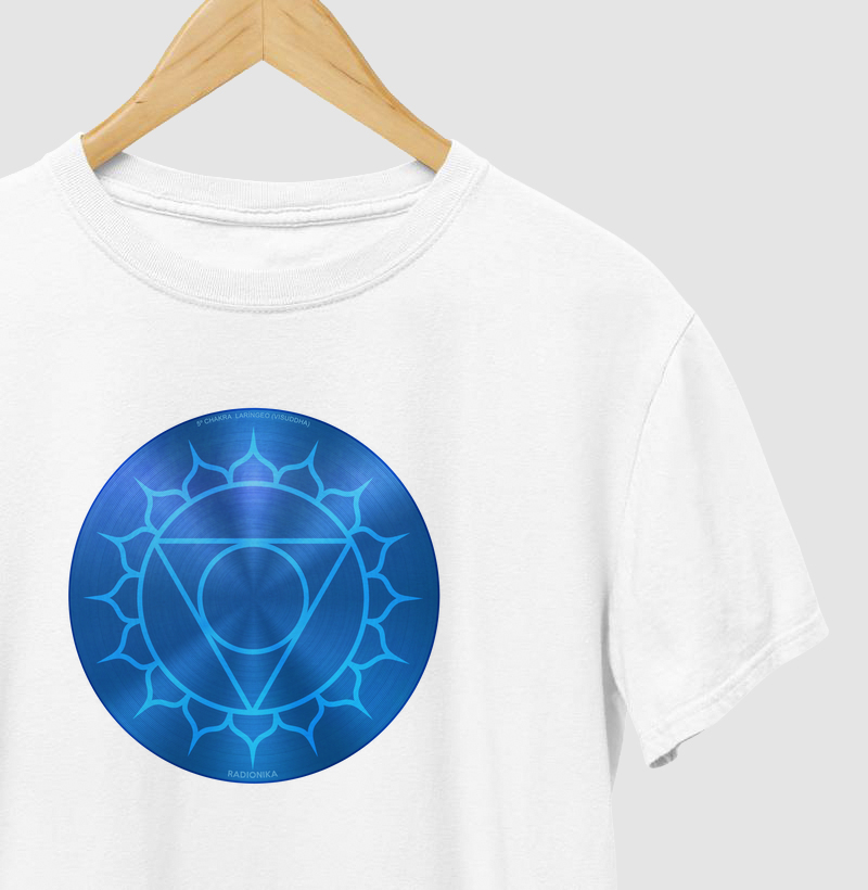 Camiseta 5º Chakra Laríngeo – Vishuddha – Estampa Radiônica Unissex