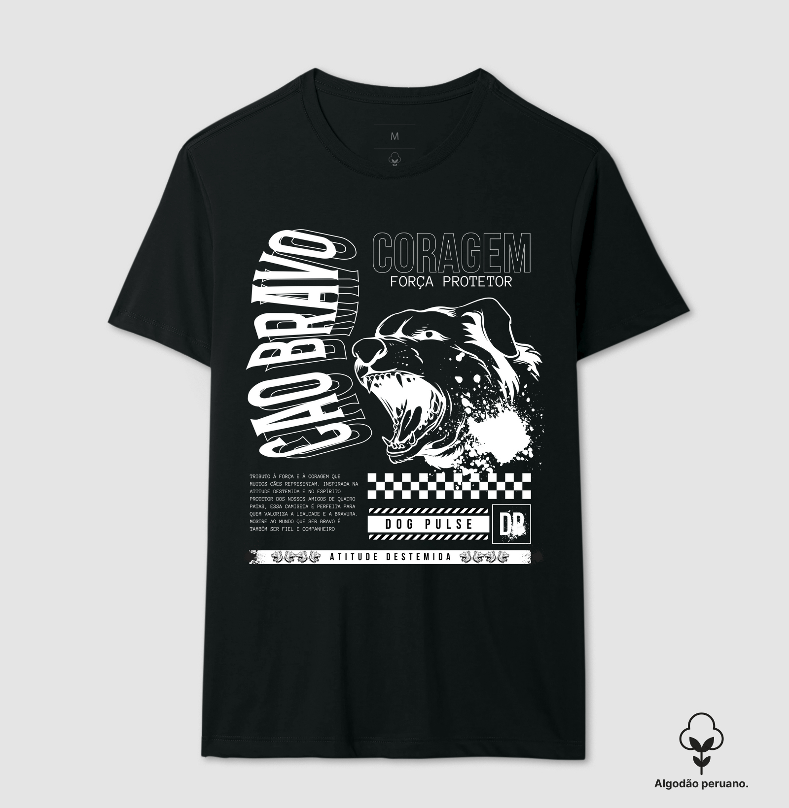 Camiseta Algodão Peruano Dog Pulse Cão Bravo - Blackout