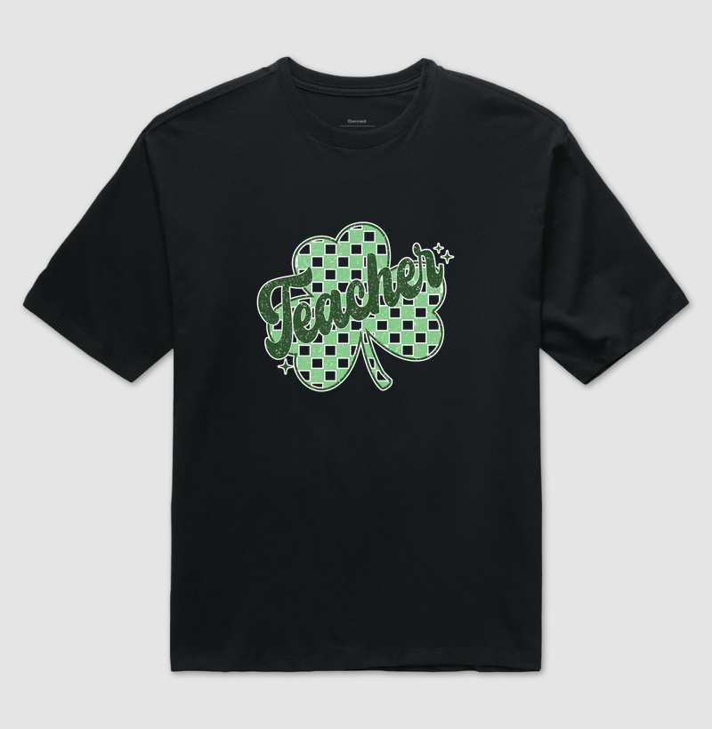 Teacher checkered clover