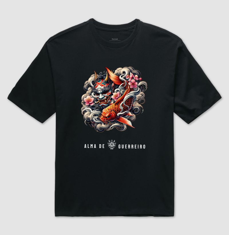 Camiseta Oversized Samurai Carpa - ADG Alma de Guerreiro