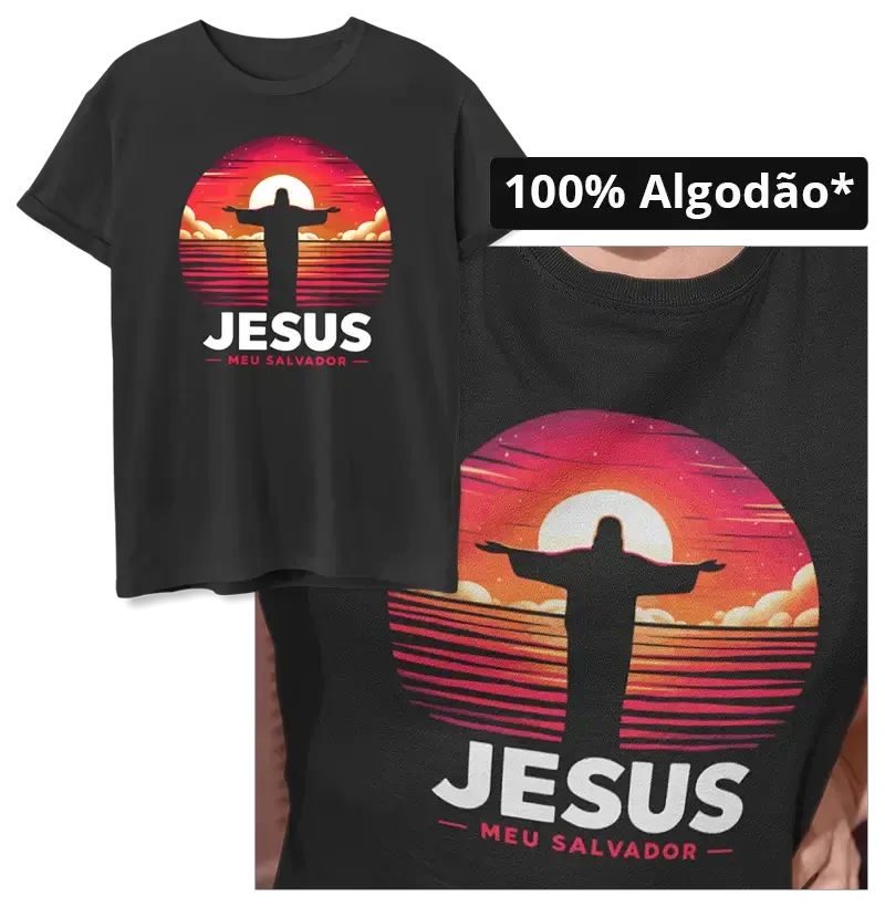 Camiseta Jesus meu Salvador por do Sol