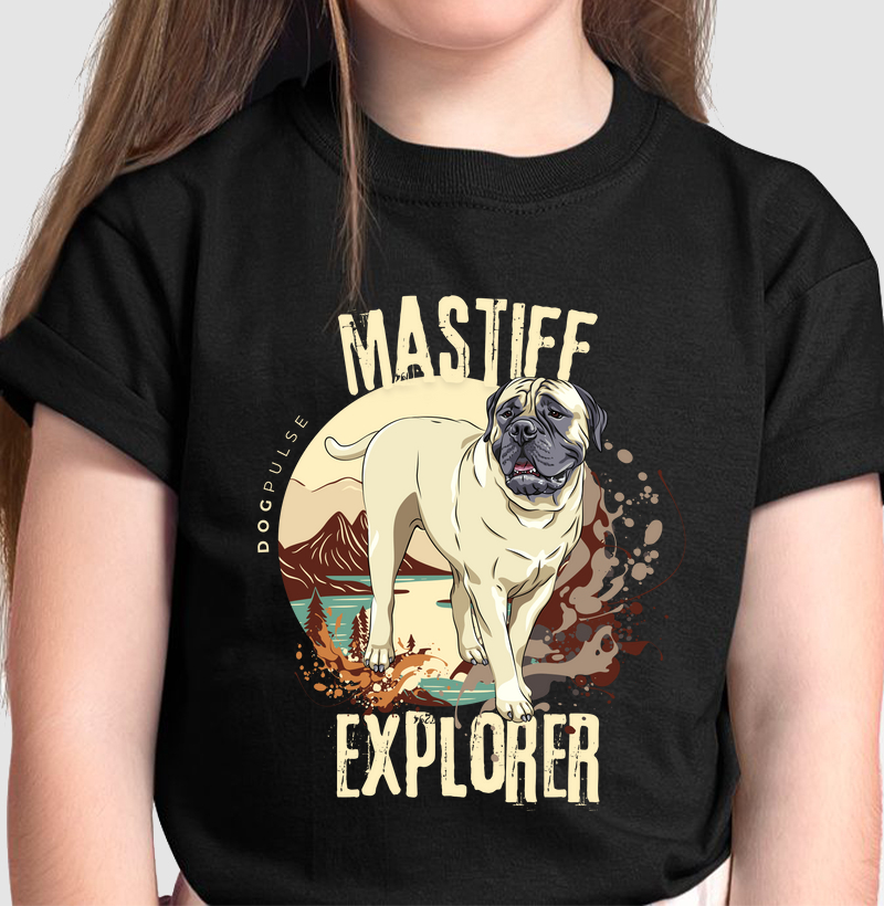 Camiseta Infantil Dog Pulse Mastiff Explorer – Guardian of Adventure