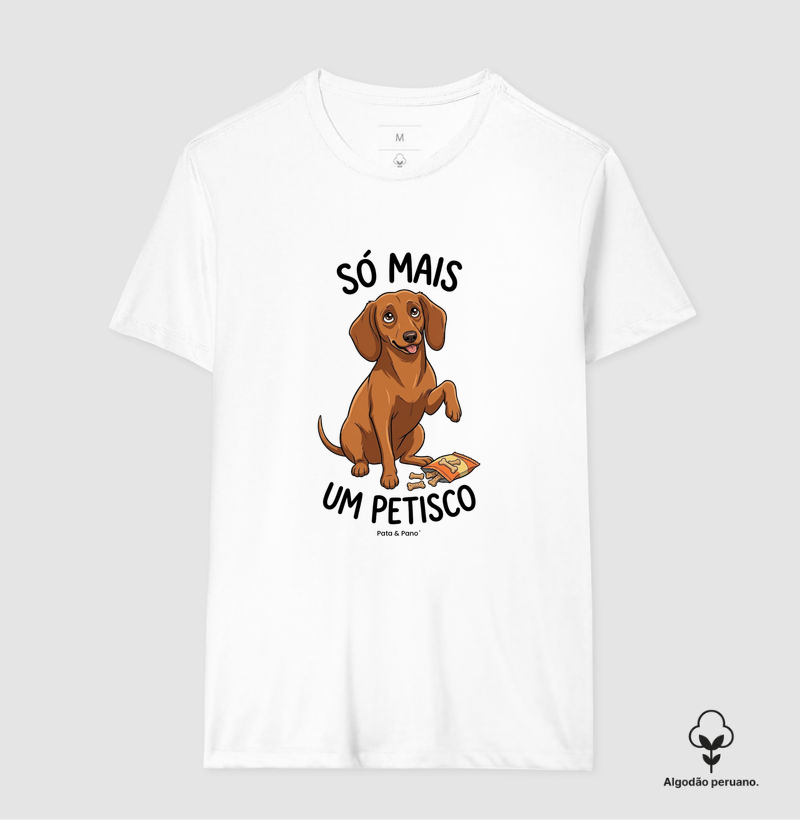CAMISETA ALGODÃO PERUANO DACHSHUND SALSICHA PETISCO