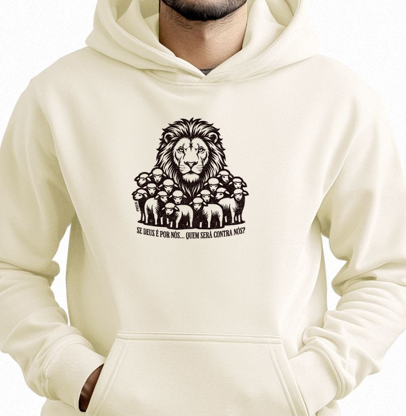 Moletom Capuz Hoodie com Estampa - Se Deus é Por Nós