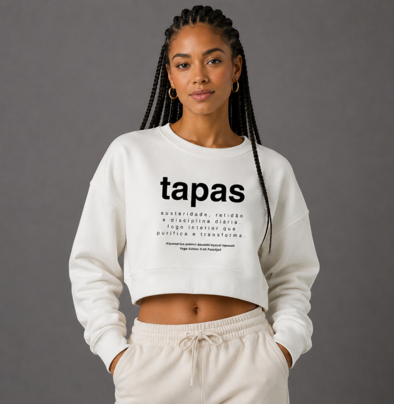 Cropped Moletom Tapas – Yoga Sūtras de Patañjali