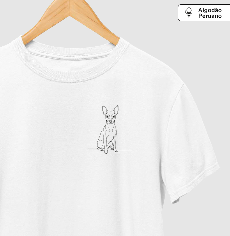 Pinscher - Desenho - Camiseta Algodão Peruano