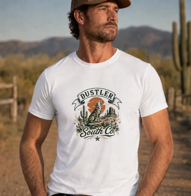 Camiseta Country Masculina Dustler South Co. Desert Wolf
