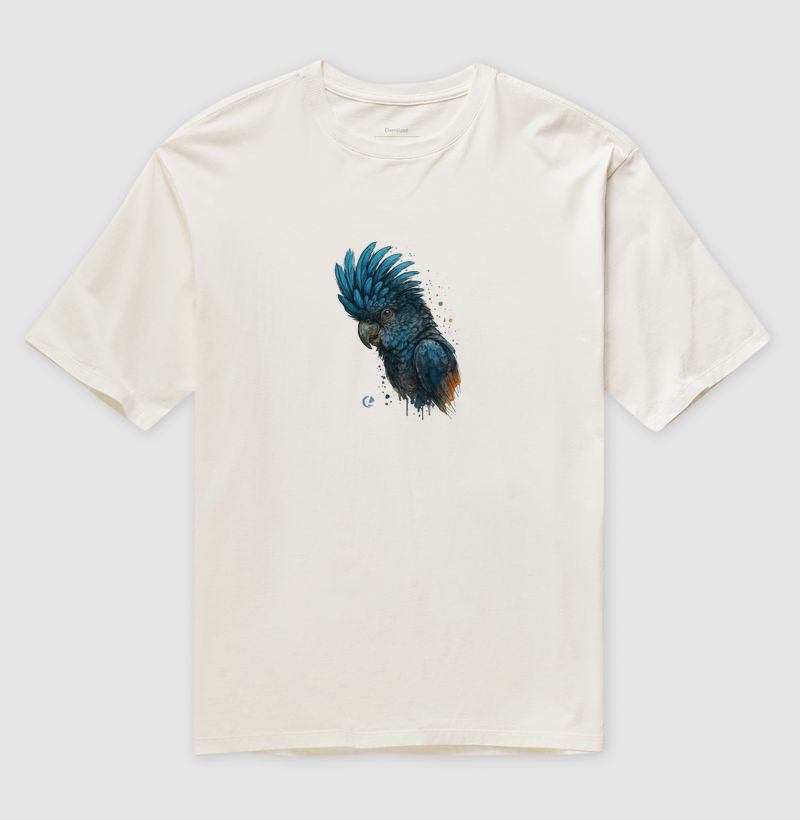 Camiseta Oversized Cacatua Red-Tail - Arte 