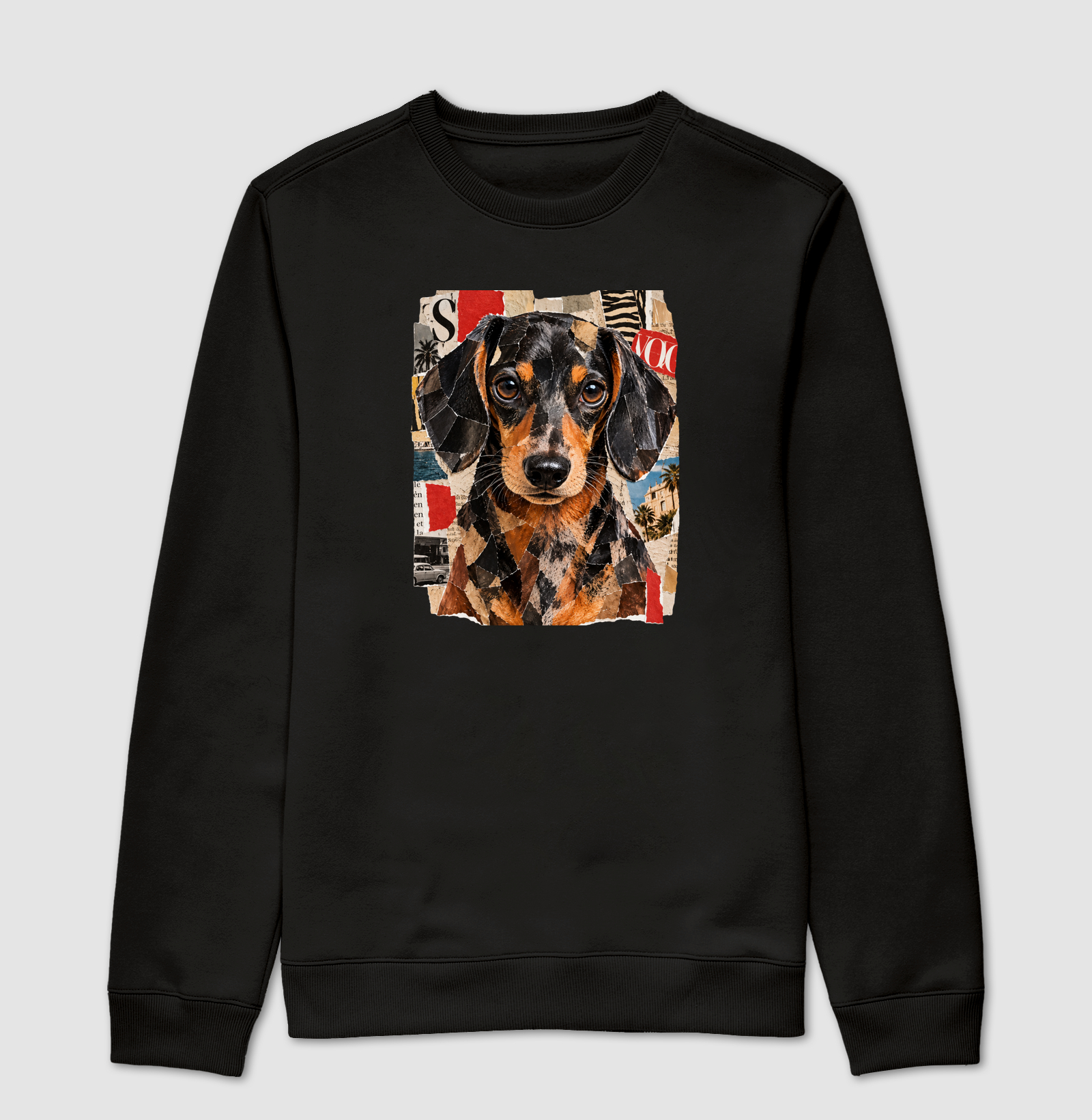 Dachshund Magazine Collage - Suéter Moletom