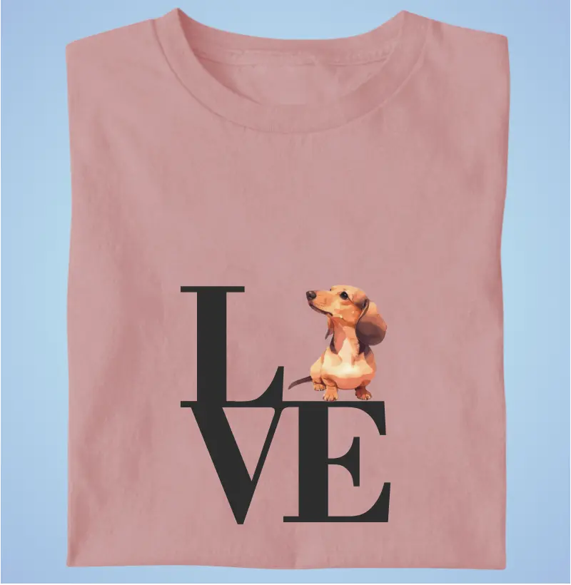 Camiseta com estampa Love Dachshund