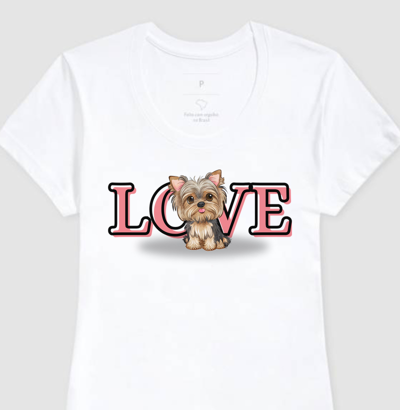 Camiseta Feminina Baby Look MS Love Yorkshire