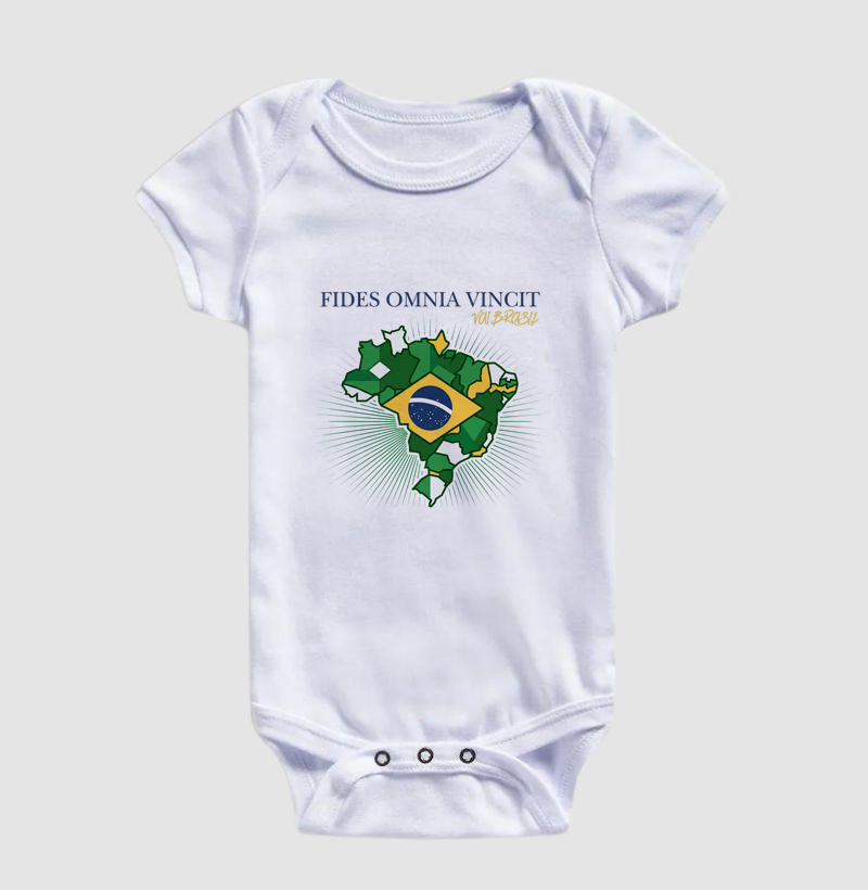 Body Infantil Brasil Fides Omnia Vincit