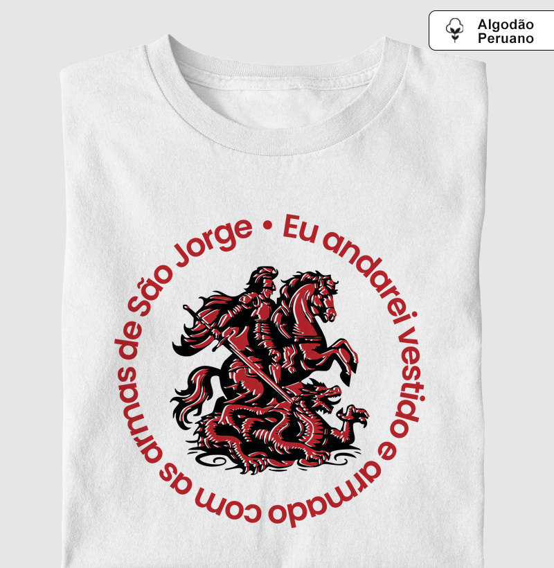 Algodão Peruano - Eu andarei vestido e armado com as armas de São Jorge