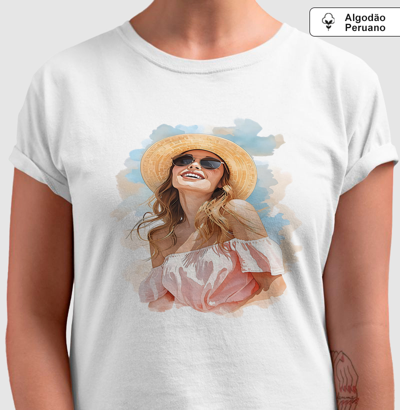 Camiseta Algodão Peruano - Verão Feliz