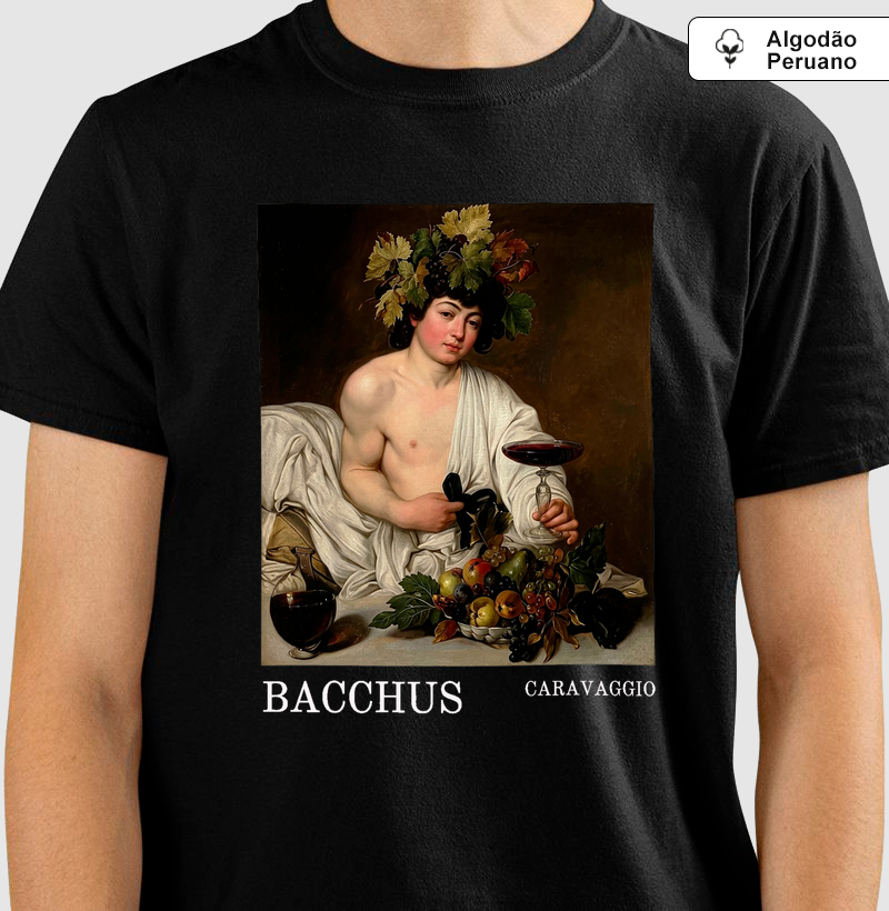 Camiseta Caravaggio Bacchus 100% Algodão Premium 