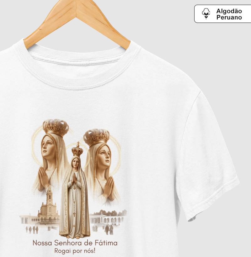 Camiseta Algodão Peruano Nossa Senhora de Fátima