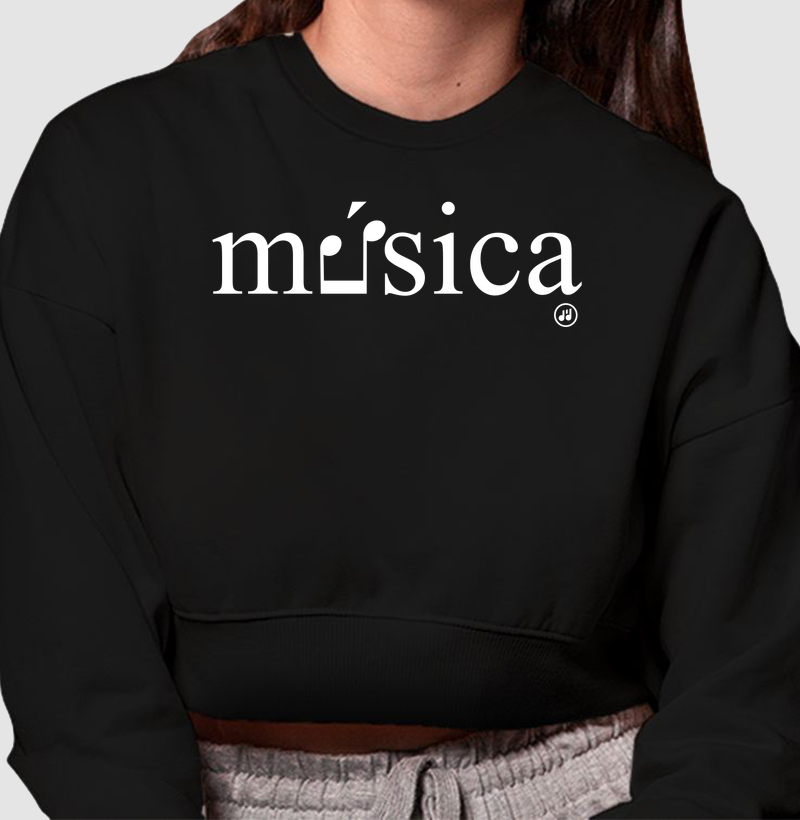 Música Com Nota - Cropped Moletom