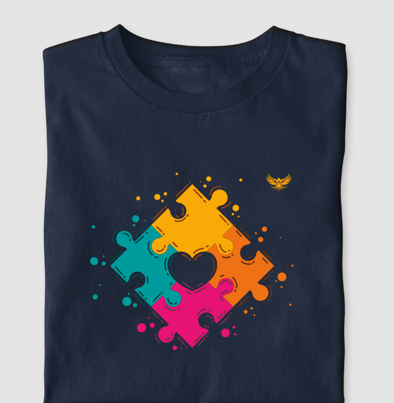 Autismo quebra-cabeça mais coração