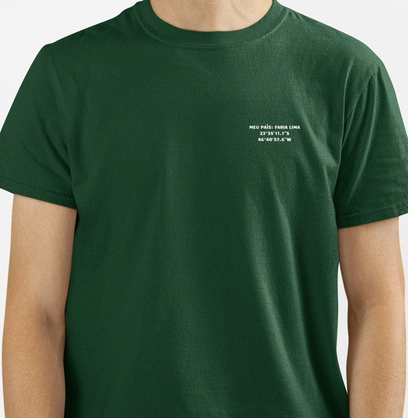 Camiseta Meu País: Faria Lima Premium Algodão Brasileiro
