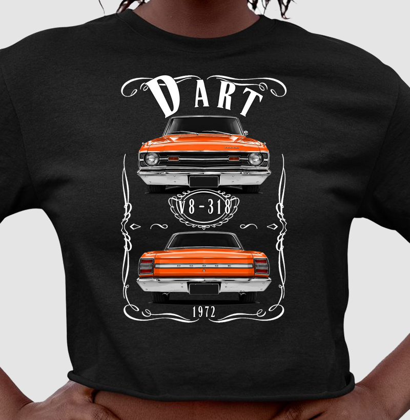 Camiseta cropped feminina Dart vintage