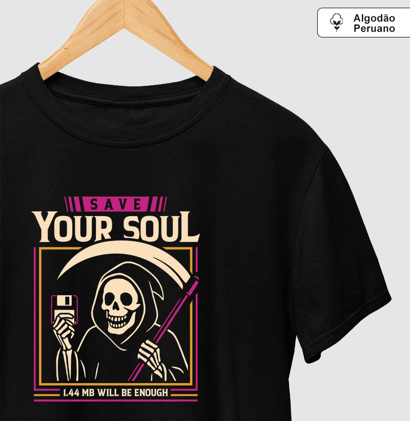 Camiseta Algodão Peruano Salve sua alma - Camiseta Algodão Peruano