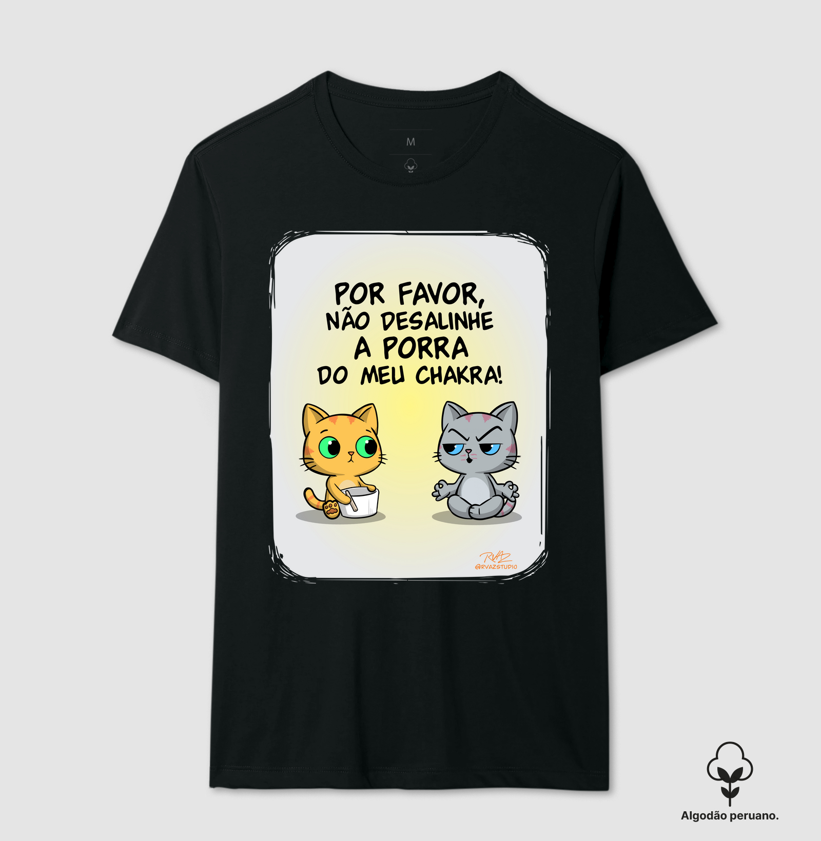 Camiseta Gato Sincero Chakra - Camiseta Algodão Peruano