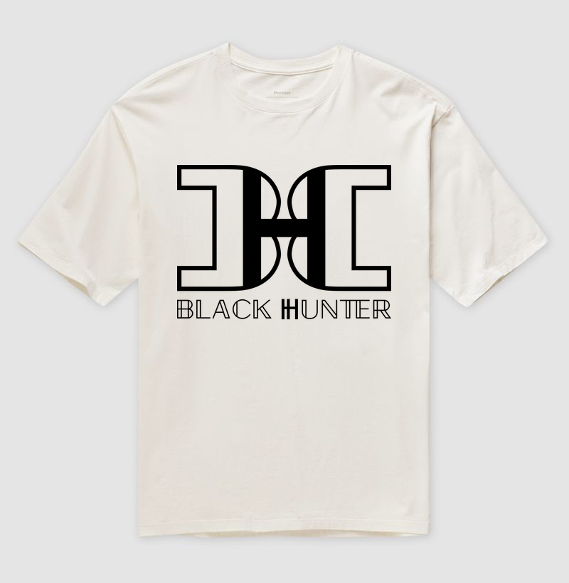 camiseta oversized classica black hunter