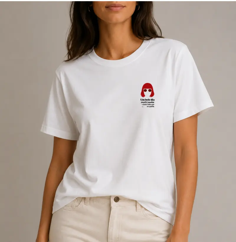 Camiseta Unissex de Algodão Estampada “Um Belo Dia”