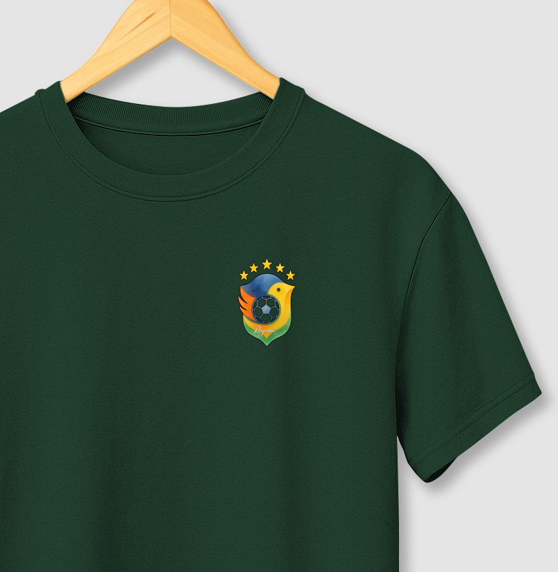 Camiseta Masculina, Feminina, Babylook e Unissex de Algodão 100% Futebol “Brasão Canarinho”