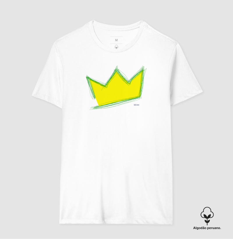 Camiseta Masculina Premium Algodão Peruano Estampada Hall of Fame – coroa verde amarelo