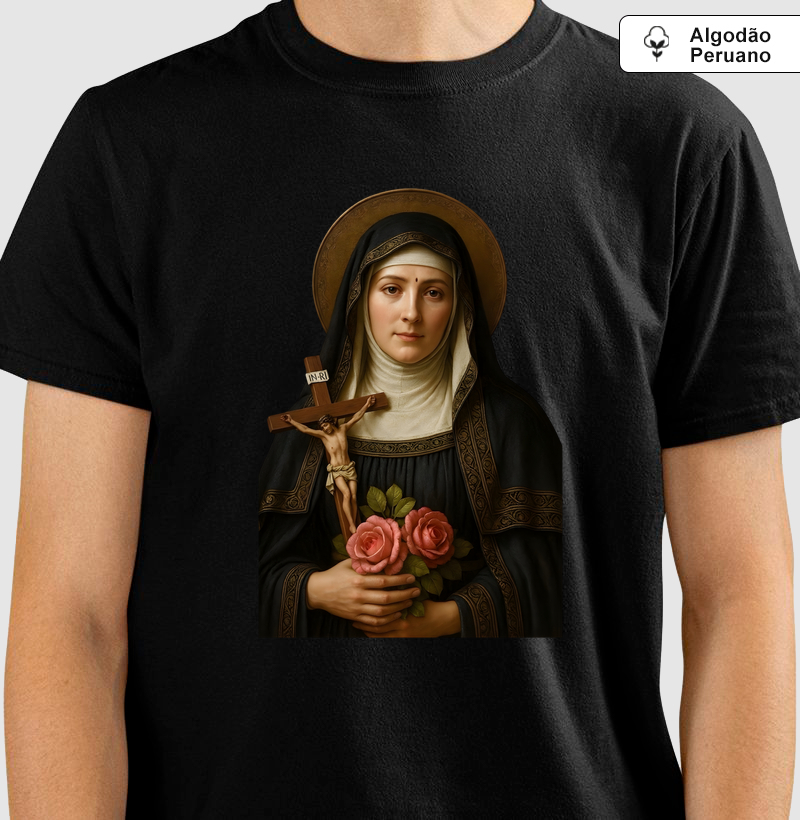 Camiseta Algodão Peruano Santa Rita de Cássia 