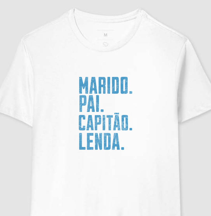Camiseta de dia dos pais - Marido Capitão - Algodão 30.1 