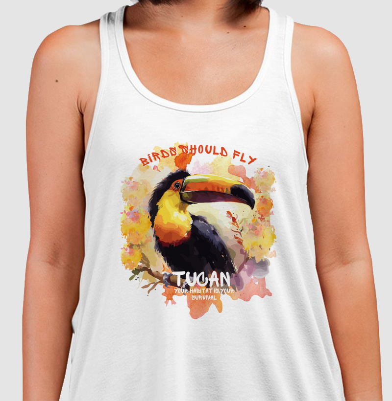 Regata branca Tucan Aquarela