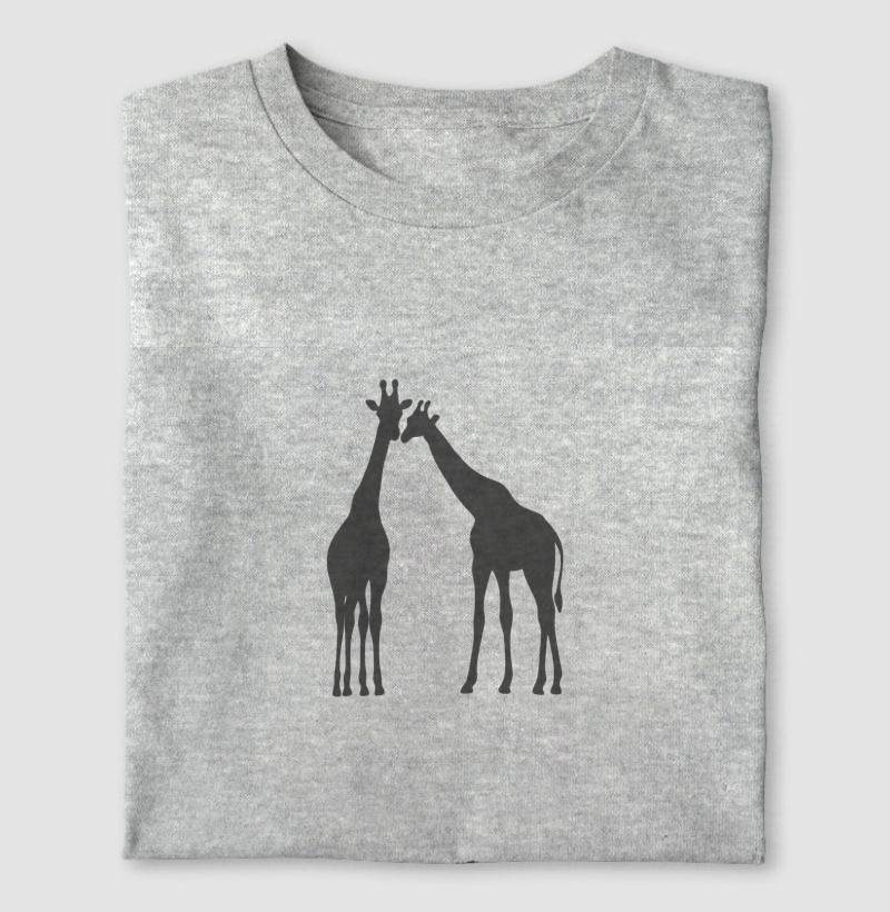 Camiseta Casal de Girafas 100% Algodão