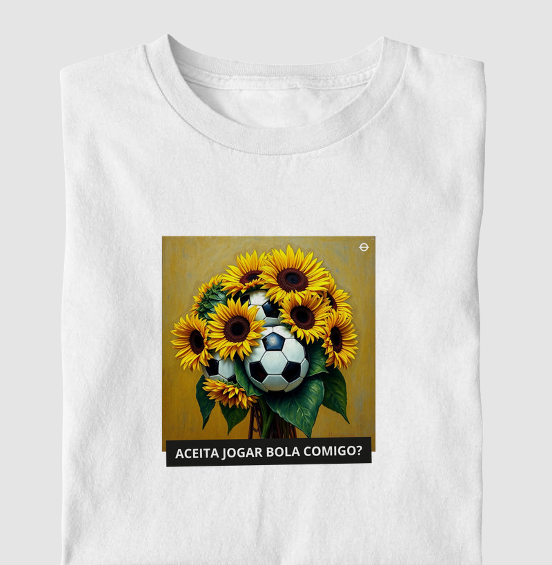 feminina de futebol estampa "futebol arte - girassóis de van gogh" joga bonita