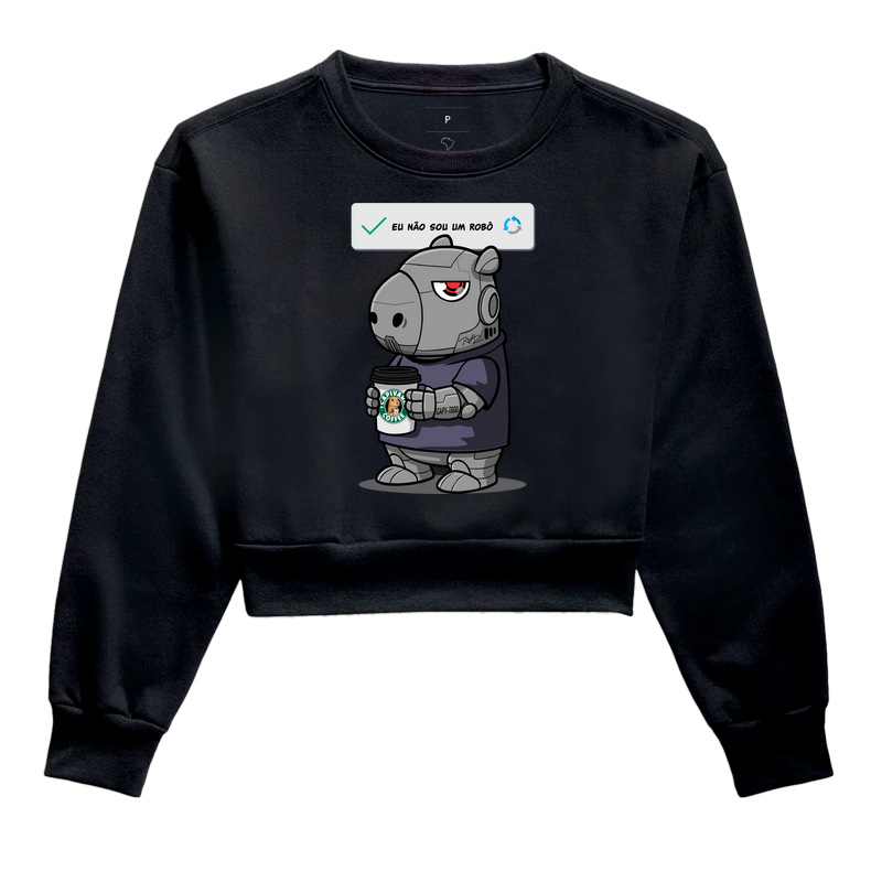 Camiseta Capivara Robô - Cropped Moletom