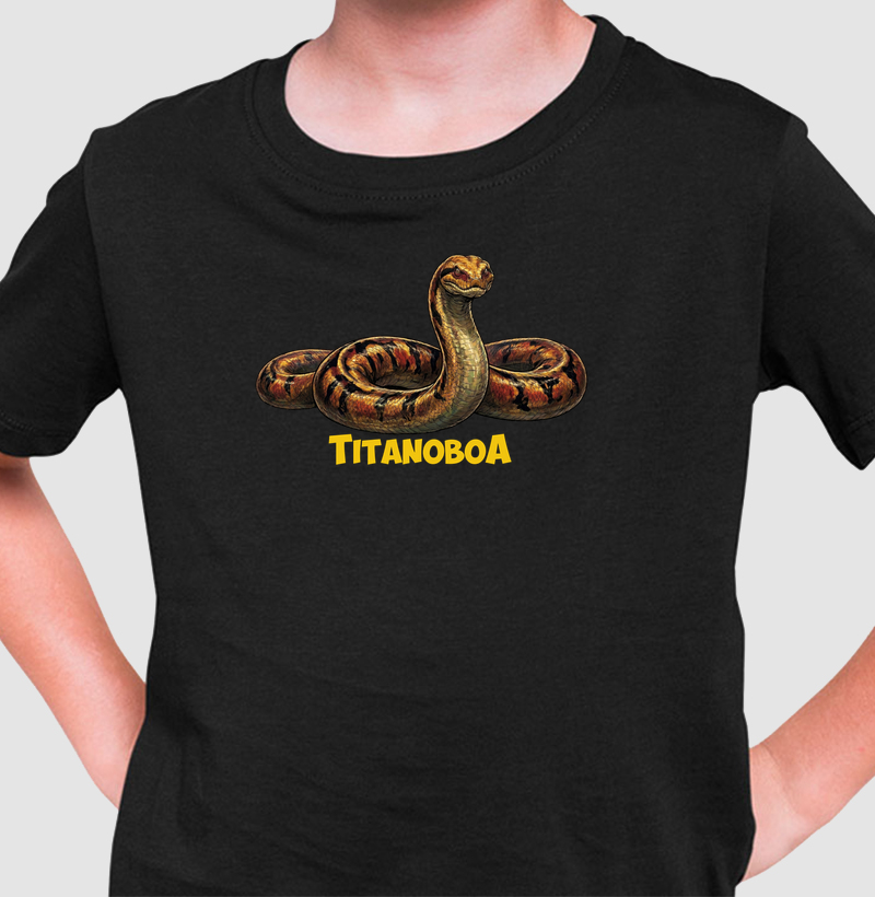 Camiseta Titanoboa Amarela Algodão Premium Dinoloco