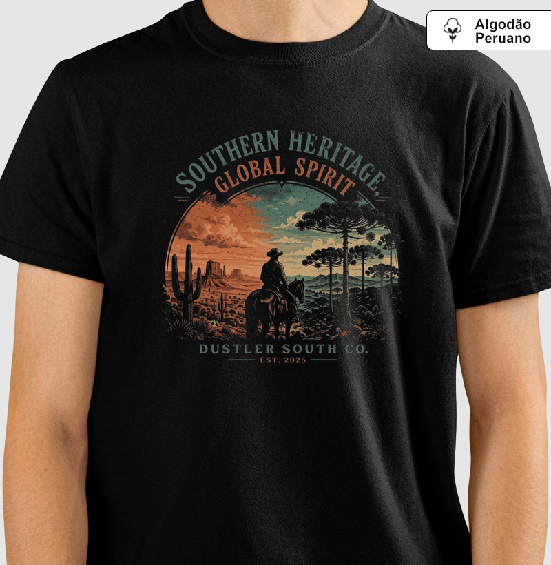Camiseta Country Masculina  Dustler Southern Heritage Global Spirit