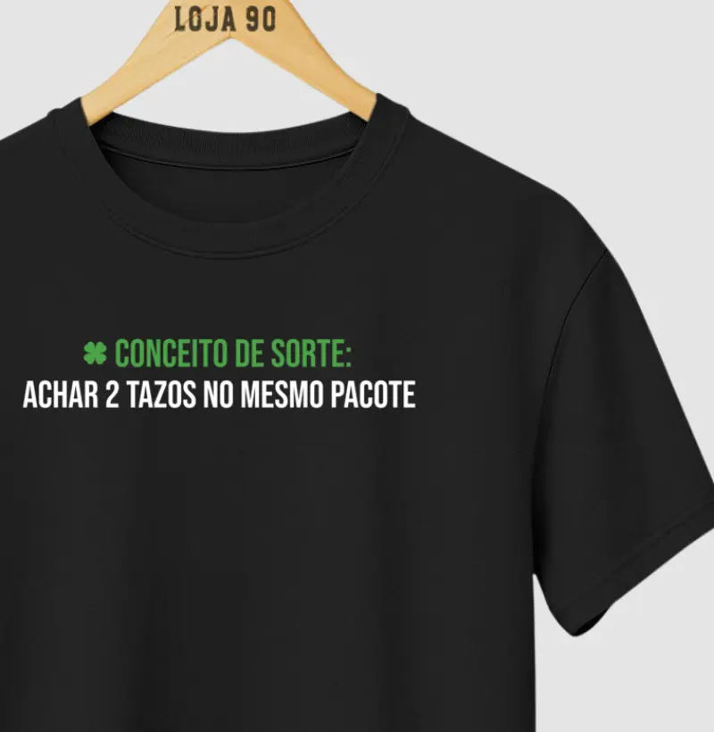 Conceito de sorte: achar 2 Tazos no mesmo pacote