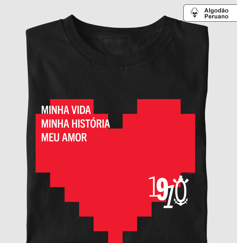 Camiseta Algodão Peruano - Coração Corinthiano