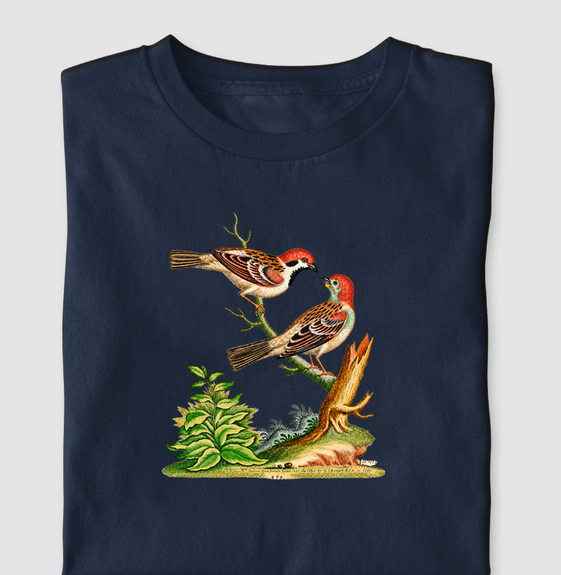 Camiseta Pássaros — História Natural do Século XVIII