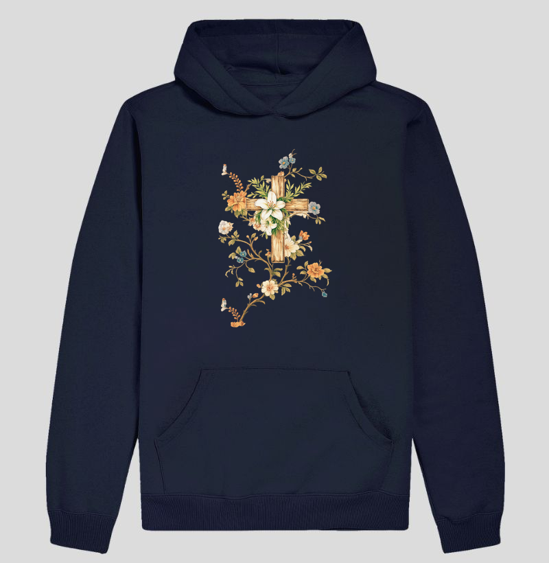 Hoodie Moletom A Cruz Que Floresce