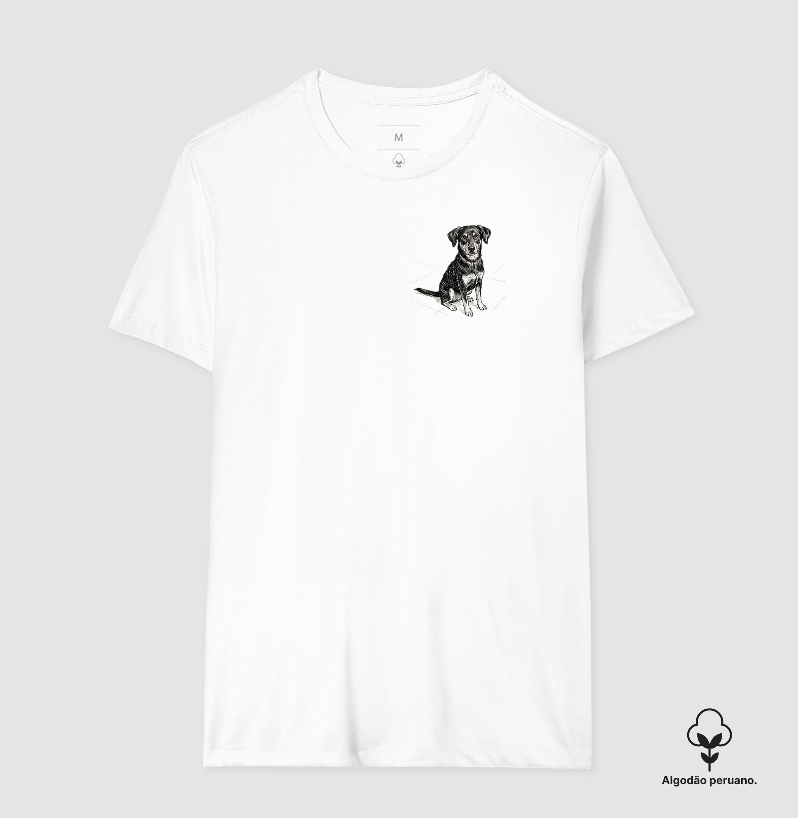 SRD - Caramelo Preto - Desenho - Camiseta Algodão Peruano