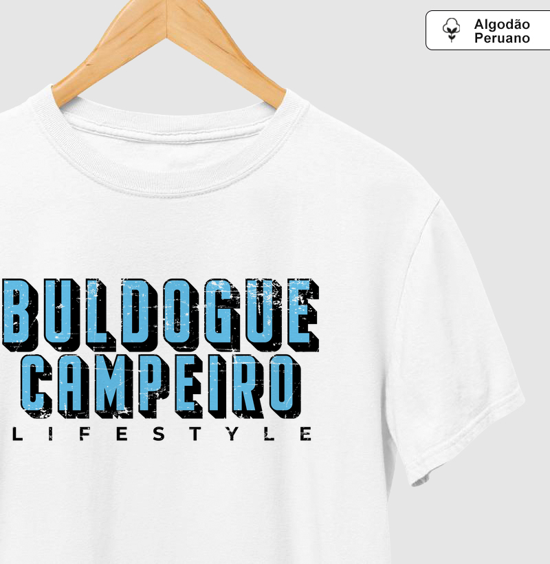 Buldogue Campeiro Texto Azul