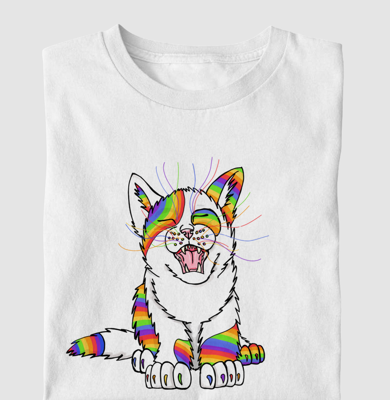 Camiseta Infantil Rainbow Cat by Giovanna Sgarbi